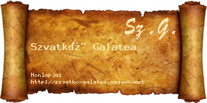 Szvatkó Galatea névjegykártya